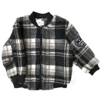 Checked Teddy Bomber Jacket