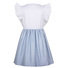 Bow Ruffle Dress in Blue Sparkle Stripe Thumbnail