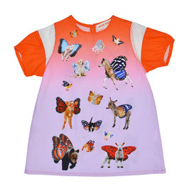 Red Animals Print Cotton Dress